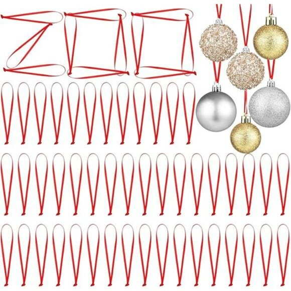 200 Pcs Red Ribbon Hangers Christmas Ornament String Tree Loop Craft Decoration - Picture 8 of 8